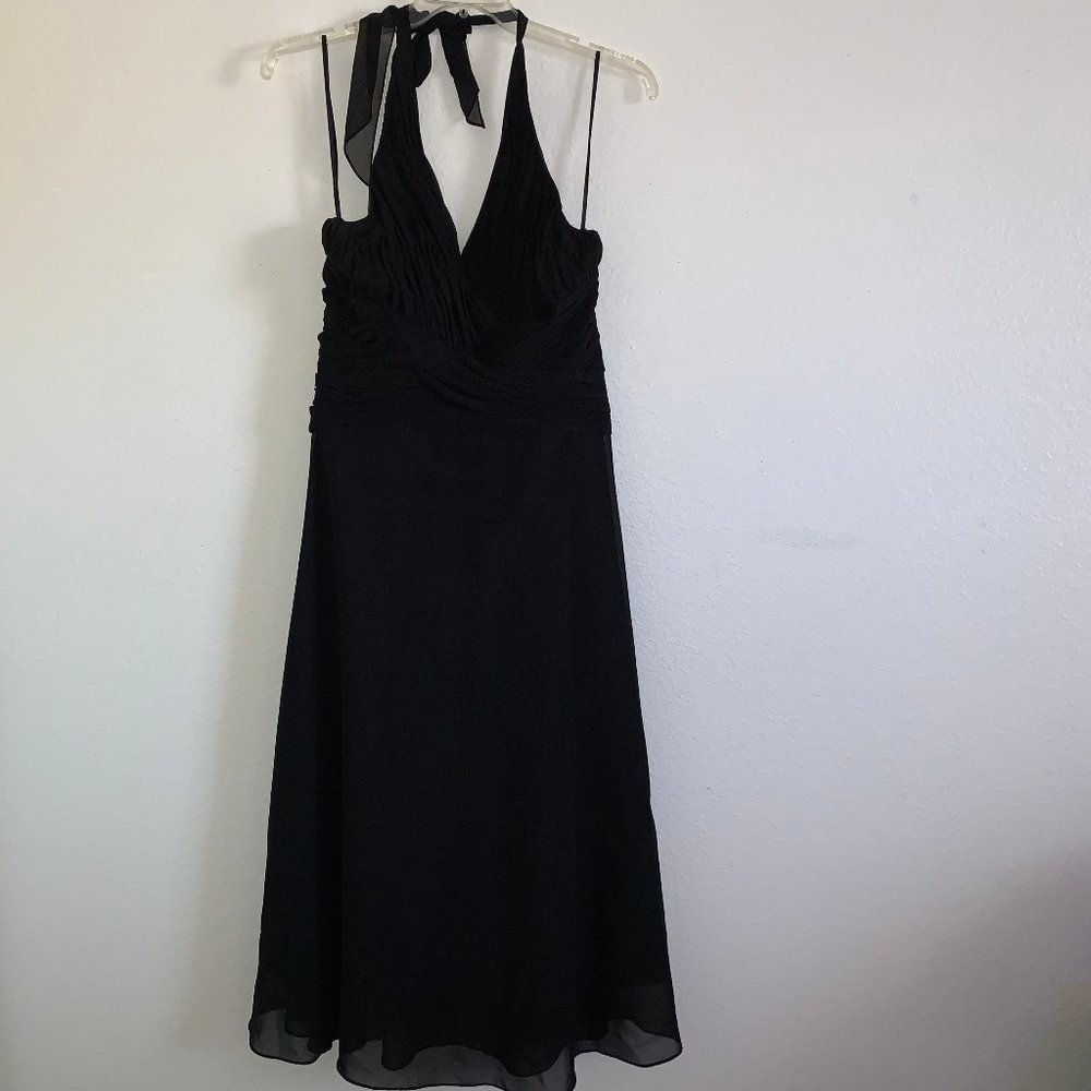 Jones Wear - Black Halter Top Cocktail Dress